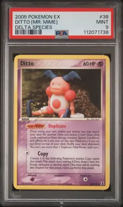 2005 POKEMON EX DELTA SPECIES #38 DITTO [MR. MIME] PSA 9 - Image 1