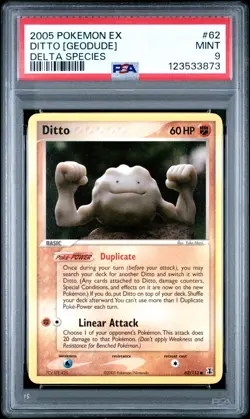 2005 POKEMON EX DELTA SPECIES #62 DITTO [GEODUDE] PSA 9 - Image 1