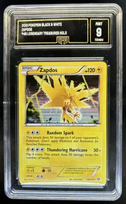 2013 Pokemon Black & White Legendary Treasures Zapdos Holo #46/113 GMA 9 - Image 1