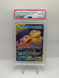 POKEMON SLOWPOKE PSYDUCK UNIFIED MINDS 35 PSA 10 GEM MINT INVEST TAG TEAM - Image 1