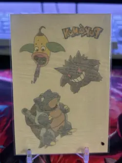 2000 MERLIN POKEMON TATTOOS WITH COATING #6 BLASTOISE & GENGAR &WEEPINBELL MP - Image 1