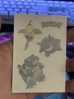 2000 MERLIN POKEMON TATTOOS WITH COATING #6 BLASTOISE & GENGAR &WEEPINBELL MP - Image 2