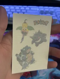 2000 MERLIN POKEMON TATTOOS WITH COATING #6 BLASTOISE & GENGAR &WEEPINBELL MP - Image 3