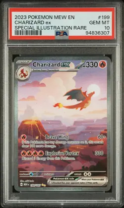 2023 POKEMON MEW EN-151 SPECIAL ILLUSTRATION RARE #199 CHARIZARD EX PSA 10 - Image 1