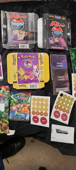 6 POKEMON Theme Deck Empty Boxes w/ Some Booklets & Other Paper Rocket Zap Sword - Image 3