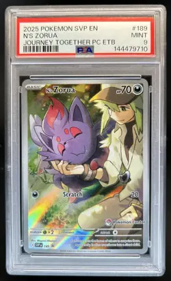 2025 Pokemon SV Black Star Promos - SVP EN N's Zorua #189 PSA 9 - Image 1