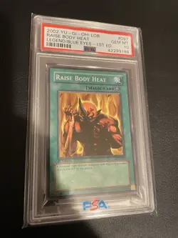 Yugioh Raise Body Heat LOB-097 1st Edition Super Short Print (SSP) PSA 10 - Image 1