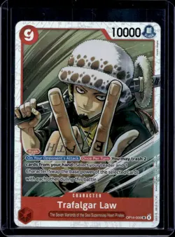 2026 One Piece Azure Sea's Seven Trafalgar Law Super Rare #OP14-009 - Image 1