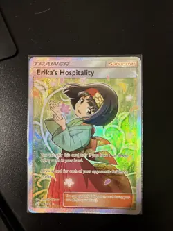 Pokemon SM Team Up #174/181 Erika's Hospitality Holo Foil Card Full Art - Image 1