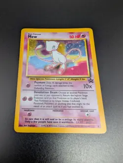 Mew #9 Holo SWIRL Black Star Promo Near Mint Pokemon Card WOTC - Image 3