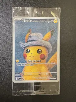 PIKACHU VAN GOGH WITH GREY FELT HAT SVP EN 085 PROMO POKEMON CARD-SEALED - Image 1
