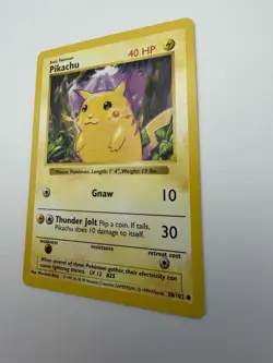 Pikachu 58/102 Shadowless RED CHEEKS Base Set Vintage Pokemon Card WOTC 1999 - Image 3