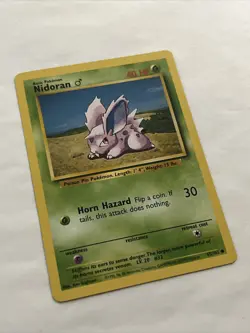 Nidoran 55/102 Base Set Unlimited Pokemon NM-Mint Vintage Card Clean Card OG - Image 2