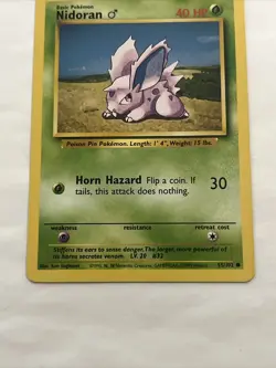 Nidoran 55/102 Base Set Unlimited Pokemon NM-Mint Vintage Card Clean Card OG - Image 5