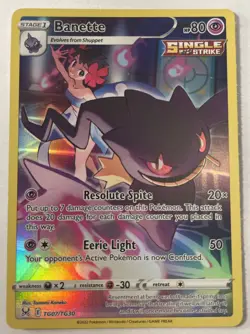 Banette #TG07/TG30 Lost Origin Pokemon Ultra Rare Full Art Holo Card - Image 1