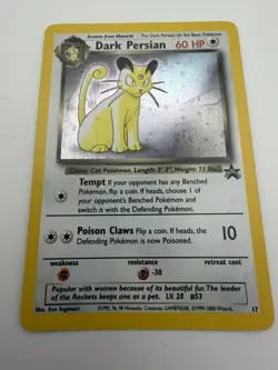 Pokemon Dark Persian Holo Promo Wotc 17/53 Card 2000 slight crease see photo - Image 1