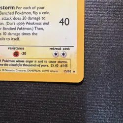 1999 Pokemon Zapdos Holo Rare Fossil Unlimited Card 15/62 NM - Image 5