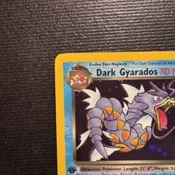 2000 Pokemon Dark Gyarados 1st Ed. Holo Rare 💫SWIRL! Team Rocket Card 8/82 NM - Image 3