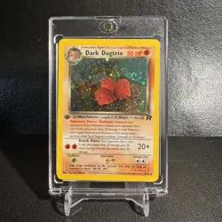 2000 Pokemon Dark Dugtrio 1st Ed. Holo Rare 💫SWIRL! Team Rocket Card 6/82 NM - Image 1