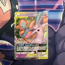 Espeon and Deoxys GX 72/236 Unified Minds Tag Team Ultra Rare Pokemon TCG Card - Image 1