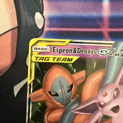 Espeon and Deoxys GX 72/236 Unified Minds Tag Team Ultra Rare Pokemon TCG Card - Image 3