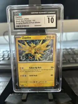 Pokemon Zapdos 157 Scarlet & Violet Promo Cards Holo CGC Gem Mint 10 (2024) - Image 1