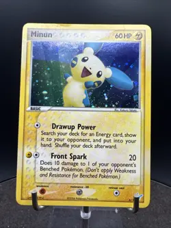 Minun 6/12 EX Trainer Deck Kit Holo 2006 Vintage Pokemon TCG Card - Image 3
