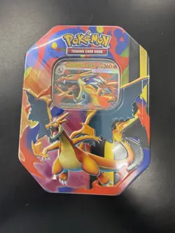 Pokemon Mega Charizard X Tin Trading Card Game Metal Multicolor 10-10300-120 NEW - Image 2