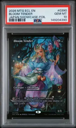 2026 MTG LORWYN ECLIPSED JPN SHOWCASE-FOIL #0390 BLOOM TENDER PSA 10 - Image 1