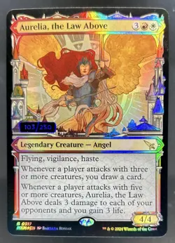 2024 Magic Murders at Karlov Manor Aurelia, Law Above Foil Serialized #/250 #317 - Image 1