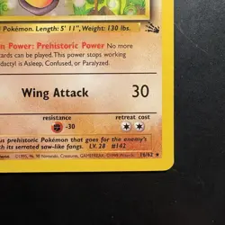 Pokemon TCG Vintage Non Holo Rare Aerodactyl Fossil 16/62 WotC - Image 4