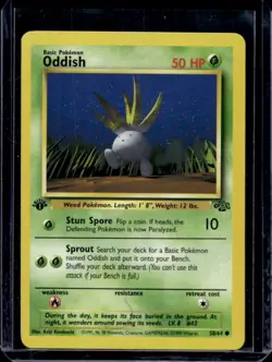 1999 Pokemon Jungle 1st Edition Oddish #58/64 - Image 1