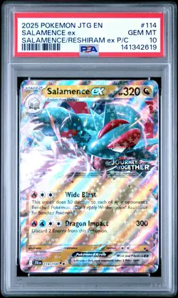 2025 POKEMON JOURNEY TOGETHER PREMIUM COLLECTION SALAMENCE EX PSA 10 - Image 1