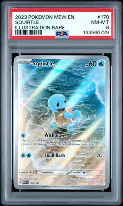 2023 POKEMON MEW EN-151 ILLUSTRATION RARE #170 SQUIRTLE PSA 8 - Image 1