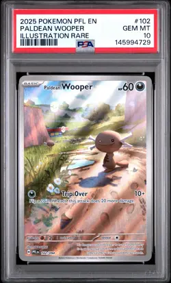 2025 POKEMON PFL EN-PHANTASMAL FLAMES ILLUSTRATION RARE PALDEAN WOOPER PSA 10 - Image 1