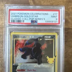 Pokemon Umbreon Gold Star Holo 17/17 Celebrations Classic Collection PSA 9 - Image 2