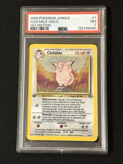 Pokemon Clefable 17/64 (1st Edition) Jungle (Fresh Grade) *PSA 7* - Image 1