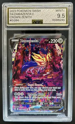 2023 Pokemon SWSH Crown Zenith Zamazenta V Galarian Gallery #GG54/GG70 AGS 9.5 - Image 1