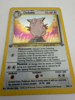 CLEFABLE Pokemon Card - WOTC - 1st Edition - Jungle - 1/64 - HOLO - - Image 1
