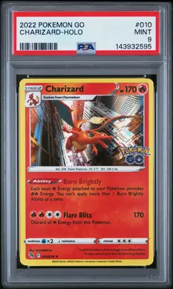 2022 POKEMON GO #010 CHARIZARD-HOLO PSA 9 - Image 1