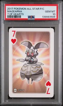 2017 POKEMON AS PLAYING CARDS 7 OF HEARTS MAGEARNA PSA 10 - Image 1