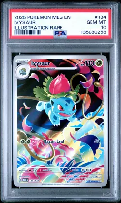 2025 POKEMON MEG EN-MEGA EVOLUTION ILLUSTRATION RARE #134 IVYSAUR PSA 10 - Image 1