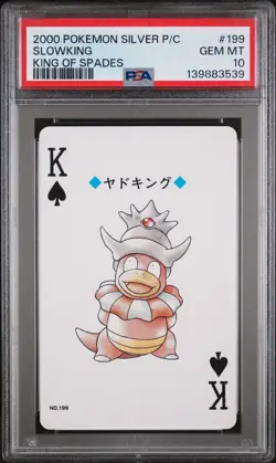 2000 POKEMON SILVER VERSION PLAYING CARDS KING OF SPADES #199 SLOWKING PSA 10 - Image 1