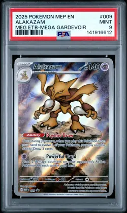 2025 POKEMON MEP EN-ME BLACK STAR PROMO #009 ALAKAZAM PSA 9 - Image 1