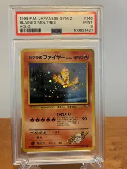 Pokemon Blaine’s Moltres Holo Japanese PSA 9 - Image 1