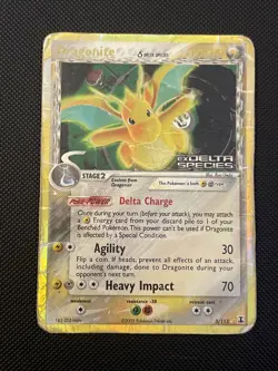 Pokemon TCG Dragonite 3/113 EX Delta Species Reverse Holo Rare (Damaged) - Image 1