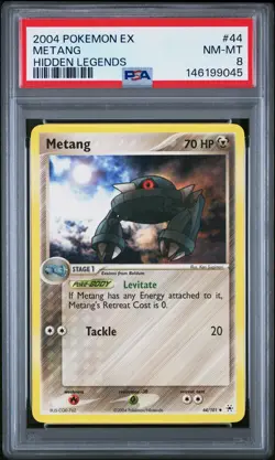 2004 POKEMON EX HIDDEN LEGENDS #44 METANG PSA 8 - Image 1