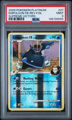 2009 POKEMON PLATINUM SUPREME VICTORS #27 EMPOLEON FB-REVERSE FOIL PSA 9 - Image 1