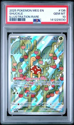 2025 POKEMON MEG EN-MEGA EVOLUTION ILLUSTRATION RARE #136 SHUCKLE PSA 10 - Image 1