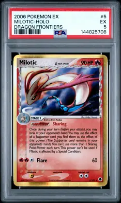 2006 POKEMON EX DRAGON FRONTIERS #5 MILOTIC-HOLO PSA 5 - Image 1